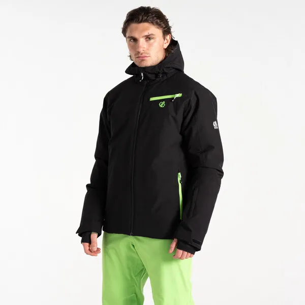 Dare2B Men's Eagle II Ski Jacket Black Green Flash